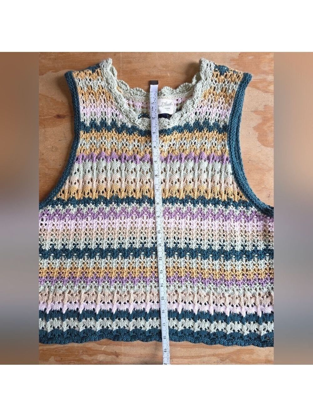 Universal Thread Crochet Tank Top Large Striped #TK1 - Picture 5 of 7